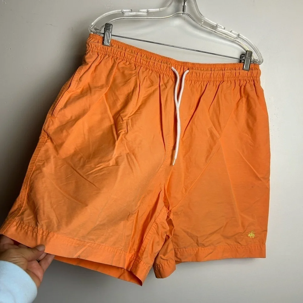 346 Brooks Brothers Shorts L Men Orange Swimming Outdoor Resort Vacation pull on